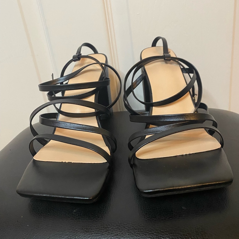 Brand new Elegant Black Strappy Women's Heels 3.8”